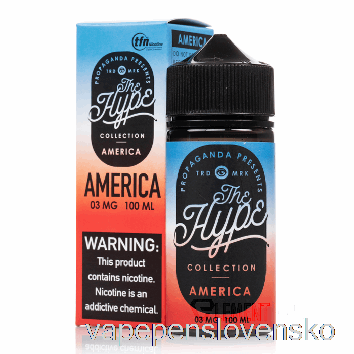 Hype - Amerika - Propagandistické E-liquidy - 100 Ml 12 Mg Vape Cigareta